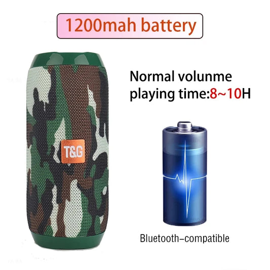 TG-117 Portable Bluetooth Speaker - Stereo Sound Waterproof FM & TF Card Dual 10W Drivers Hands-Free Call Wireless Music Box