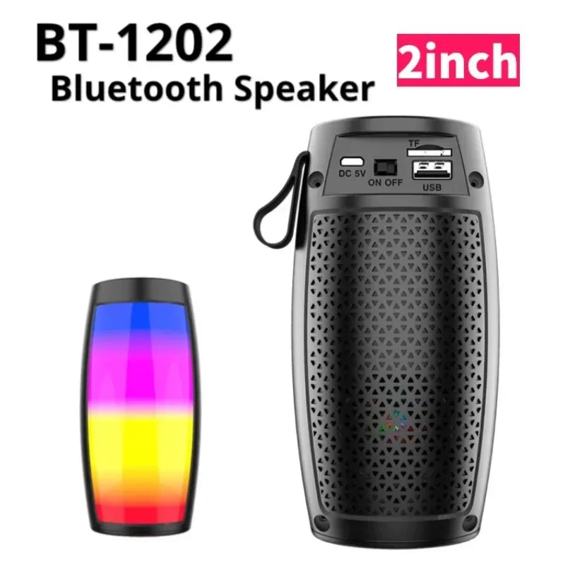 1202 TWS Bluetooth Speaker Portable Wireless Heavy Bass Outdoor Small High Volume Household Music Box with Battery