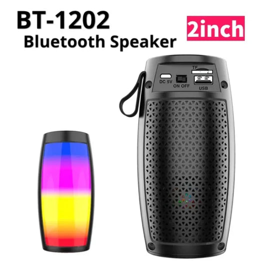 1202 TWS Bluetooth Speaker Portable Wireless Heavy Bass Outdoor Small High Volume Household Music Box with Battery