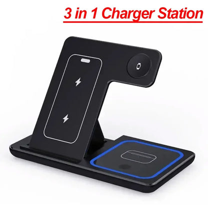 YurTech Foldable 3 in 1 30W Wireless Charging Station