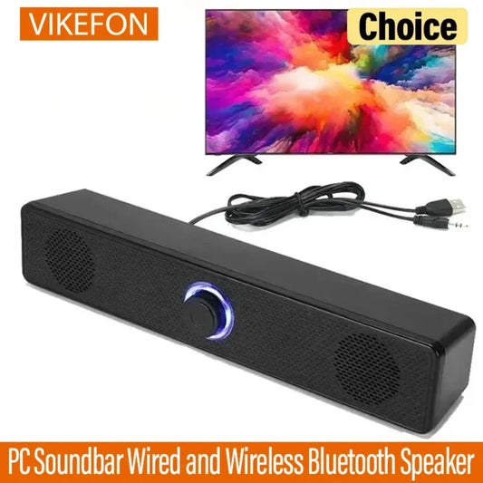 Wireless Bluetooth Speaker USB Powered Soundbar for TV PC Laptop Gaming - Home Theater Surround Audio System 2.0 Channel